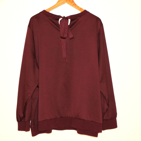 NWT Lane Bryant Burgundy Blouse Plus 26 28 - Picture 4 of 4